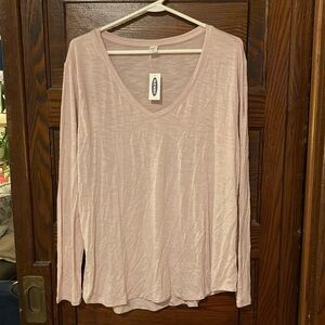 Old Navy Women's Light Pink Long Sleeve Tee